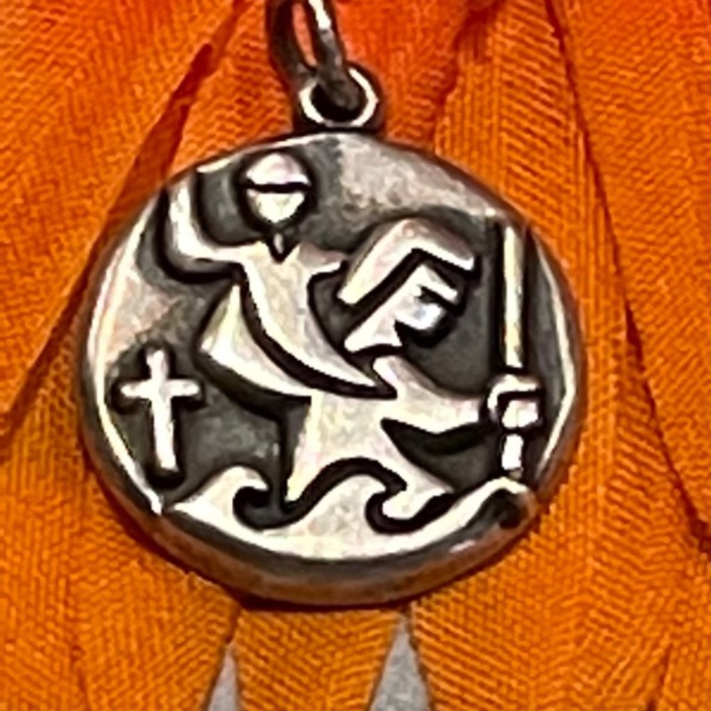 JAMES AVERY ST. CHRISTOPHER STERLING SILVER CHARM UNCUT LOOP